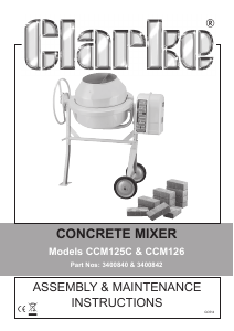 Manual Clarke CCM 125C Cement Mixer