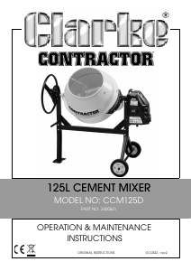 Manual Clarke CCM 125D Cement Mixer