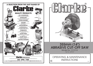 Handleiding Clarke CCO 14 Metaalafkortzaag