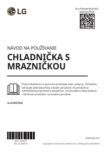 Návod LG GBV7270CPY Chladnička s mrazničkou