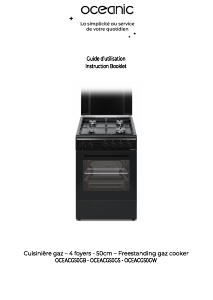 Mode d’emploi Oceanic OCEACG50GW Cuisinière