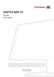 Handleiding ViewSonic VA2715-MH-72 LCD monitor