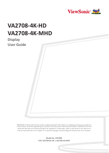 Handleiding ViewSonic VA2708-4K-HD LCD monitor