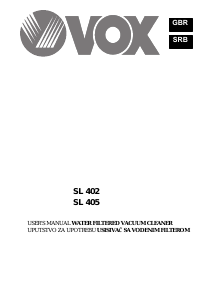 Priručnik Vox SL405 Usisavač