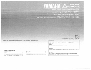 Handleiding Yamaha A-28 Versterker