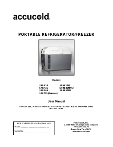 Handleiding Accucold SPRF26 Koelbox