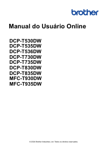 Manual Brother DCP-T530DW Impressora multifunções