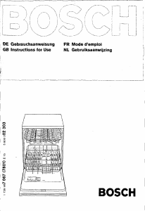 Manual Bosch SGS5602 Dishwasher