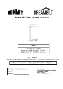 Handleiding Summit BIM182OSADAIFLHD IJsblokjesmachine