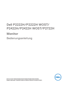 Bedienungsanleitung Dell P2722H LCD monitor