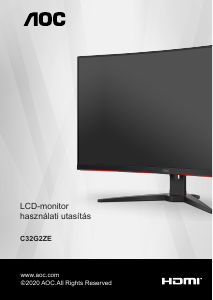 Használati útmutató AOC C32G2ZE LCD-monitor