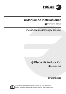 Manual de uso Fagor 3IF-ZONE40BS Placa