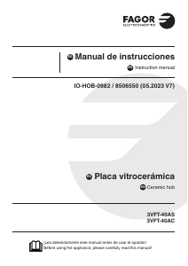 Manual de uso Fagor 3VFT-40AS Placa