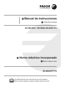 Manual de uso Fagor 8H-885ADTFTN Horno