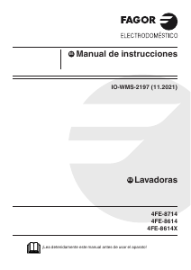 Manual de uso Fagor 4FE-8614 Lavadora