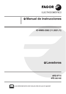Manual de uso Fagor 4FE-9614X Lavadora