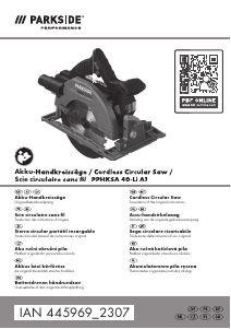 Handleiding Parkside PPHKSA 40-Li A1 Cirkelzaag