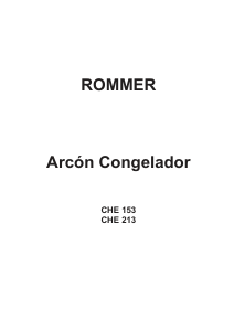 Manual de uso Rommer CHE 213 Congelador