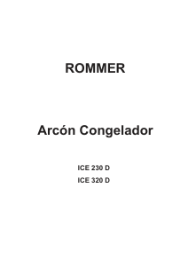 Bedienungsanleitung Rommer ICE 320 D Gefrierschrank