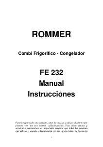 Manual de uso Rommer FE 232 Frigorífico combinado