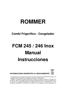 Manual de uso Rommer FCM 245 Frigorífico combinado