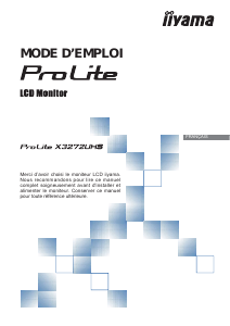 Mode d’emploi iiyama ProLite X3272UHS Moniteur LCD