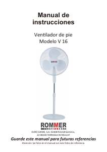 Manual de uso Rommer V-16 Ventilador