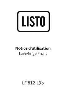 Mode d’emploi Listo LF 812-L3b Lave-linge