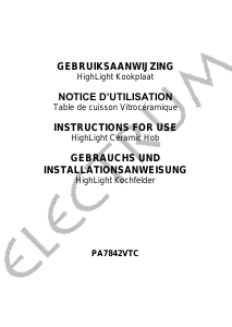 Bedienungsanleitung Electrum PA7842VTC Kochfeld