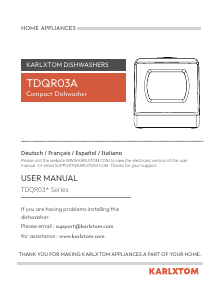Handleiding Karlxtom TDQR03A Vaatwasser