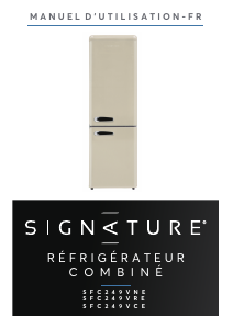 Mode d’emploi Signature SFC249VRE Réfrigérateur combiné
