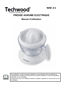 Mode d’emploi Techwood TPF-11 Presse-agrumes