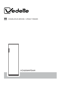 Handleiding Vedette VCA206NFEWH Vriezer