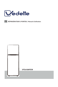 Handleiding Vedette VFD415NFEW Koel-vries combinatie