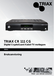 Bruksanvisning Triax CR 111 CG Digitalmottagare