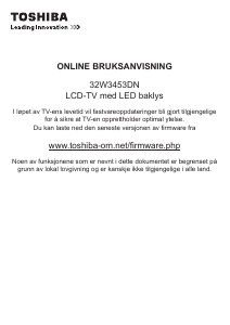 Bruksanvisning Toshiba 32W3453DN LCD-TV