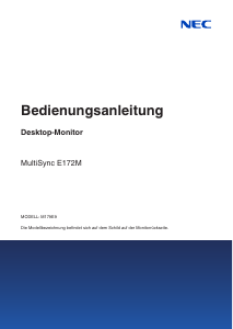 Bedienungsanleitung NEC MultiSync E172M LCD monitor