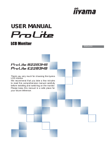 Handleiding iiyama ProLite B2283HS LCD monitor