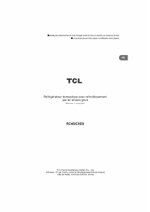 Mode d’emploi TCL RC456CXE0 Réfrigérateur combiné