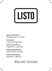 Handleiding Listo RDL 145-55mib4 Koel-vries combinatie