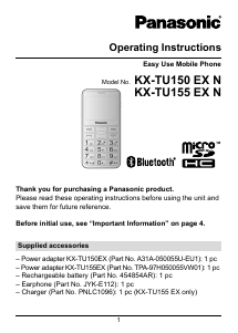 Handleiding Panasonic KX-TU150EXBN Mobiele telefoon