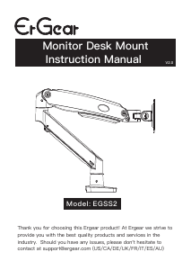 Handleiding ErGear EGSS2 Monitorarm