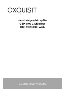 Bedienungsanleitung Exquisit GSP59109-030E Geschirrspüler