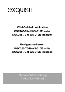 Handleiding Exquisit KGC 5265-70-H-WS-010E Koel-vries combinatie