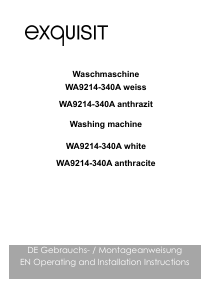 Handleiding Exquisit WA 59214-340A Wasmachine