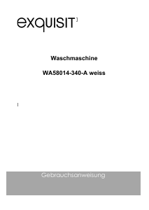 Bedienungsanleitung Exquisit WA 58014-340A Waschmaschine