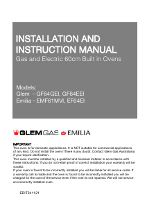 Manual Glem GF64GEI Oven