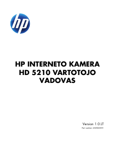 Vadovas HP HD 5210 Interneto kamera