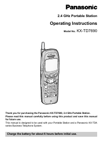 Manual Panasonic KX-TD7690 Wireless Phone