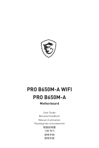 Mode d’emploi MSI PRO B650M-A Carte mère